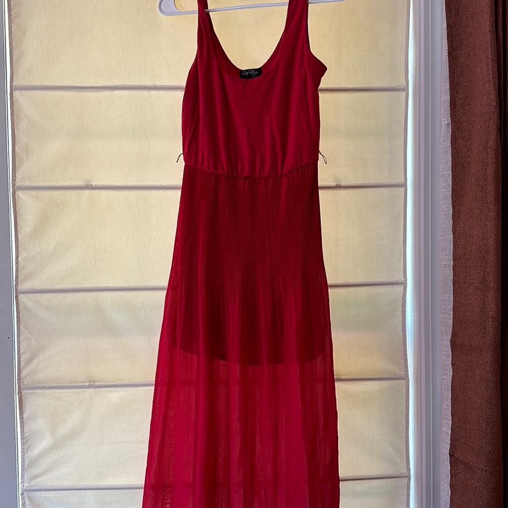 Long flowy red dress